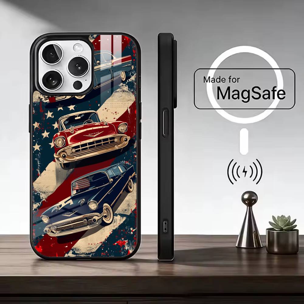 США A-Америка Флаг Чехол для телефона Для iPhone17,16,15,14,13,12,11 Plus,Pro Max, Новый Магнитный Беспроводной Заряд