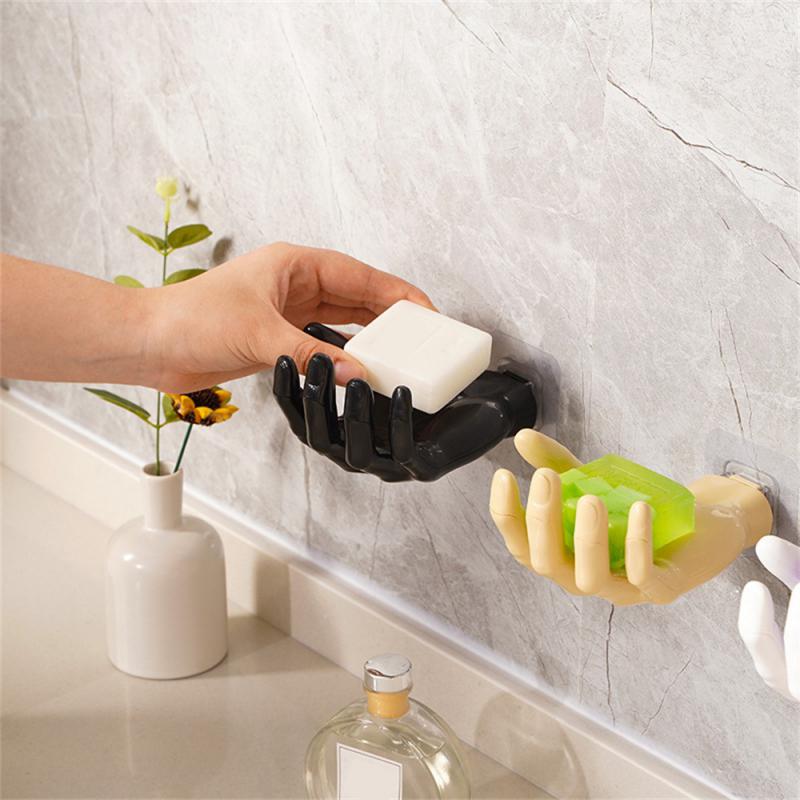Wall Hook Practical Trace-less Resin Hand Shape Hook Key/pack /headphone Storage Hanger Livingroom Bathroom Supplies