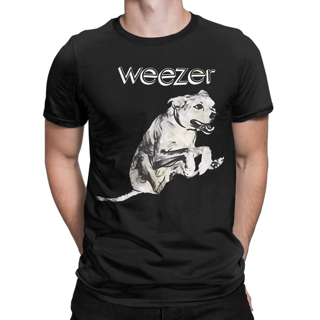 Weezer Ratitude Dog Album Cotton TShirt For Men Summer Street Style TShirts Crew Neck Tees Oversized Custom Logo Clothes