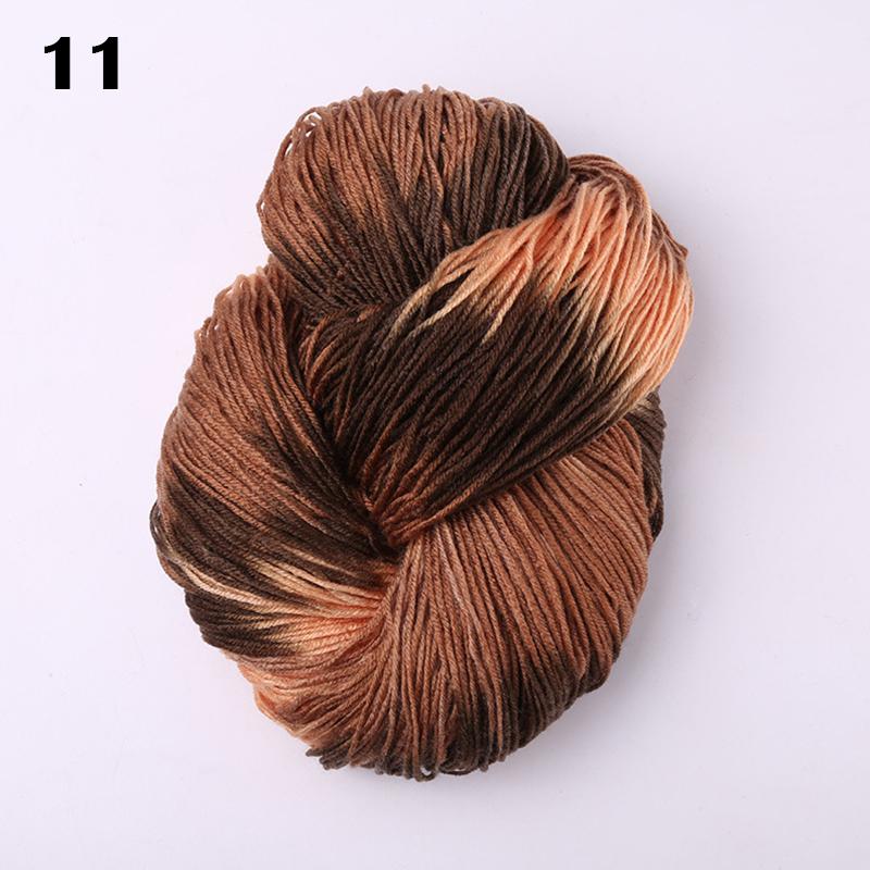 1 шт., ручная вязаная многоцветная пряжа, шерстяная пряжа, 50 г, вязаная крючком хлопковая красочная тканая нить