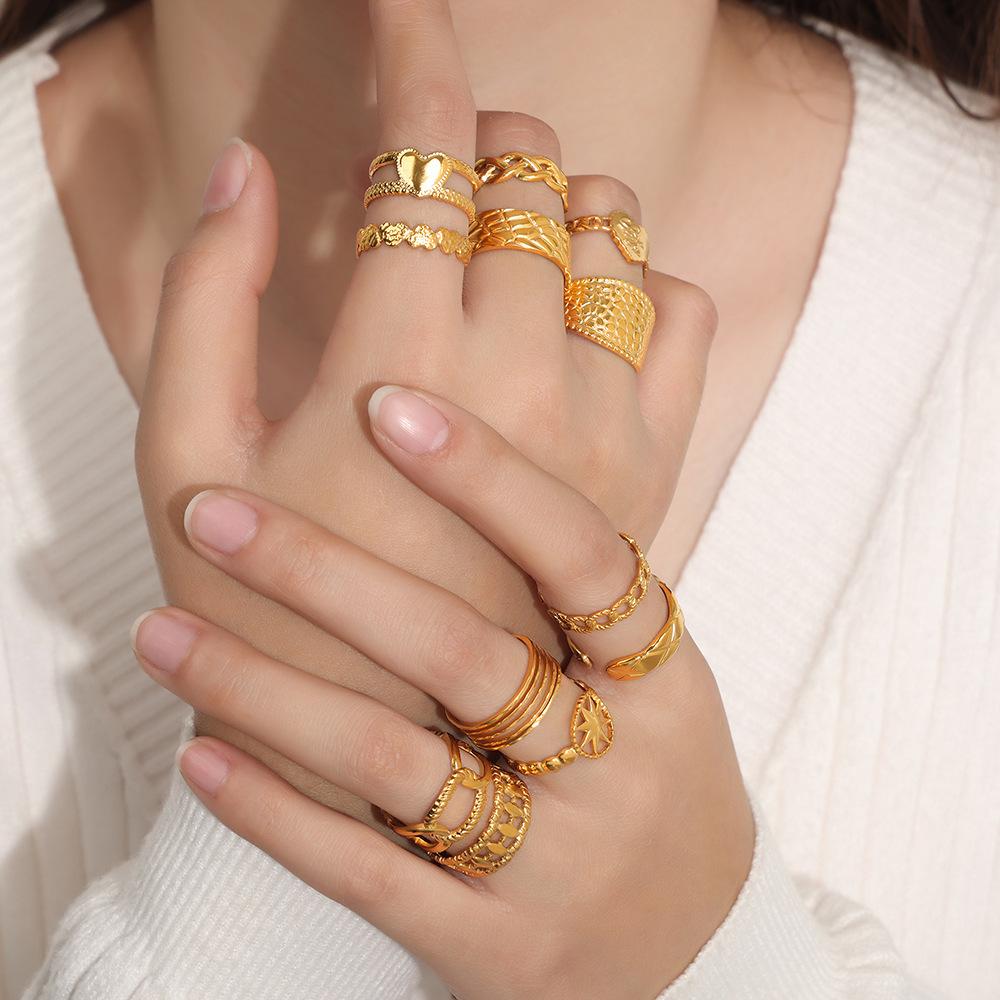 Британский ветер титановые стальные ювелирные изделия модные индивидуальные простые кольца Wind Line 18k Gold цвет удерживающее кольцо серии