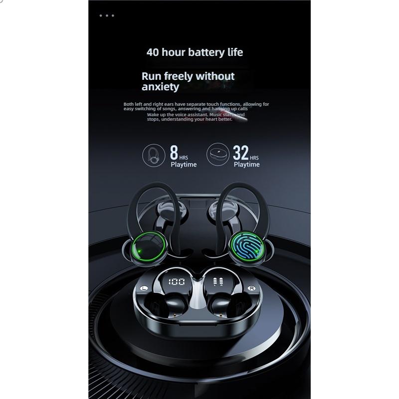 Спортивные Bluetooth 5.3 Наушники для Велосипеда, Дизайн с Заушным Крючком, Шумоподавление ENC, Водонепроницаемые