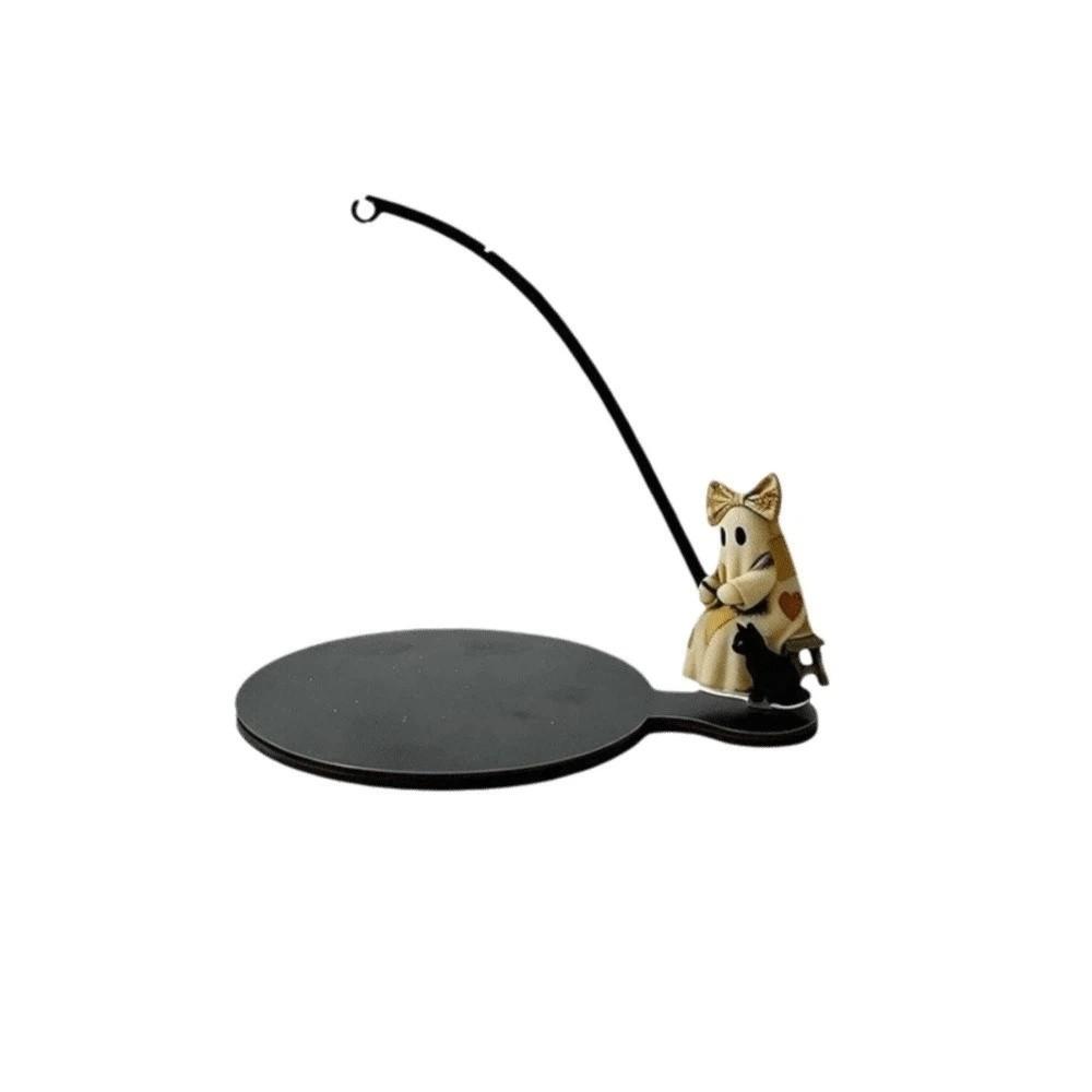 Fishing Ghost Tea Coaster Set Wooden Tea Bag Hanger Ornaments Tea Bag Stand  Holiday Party