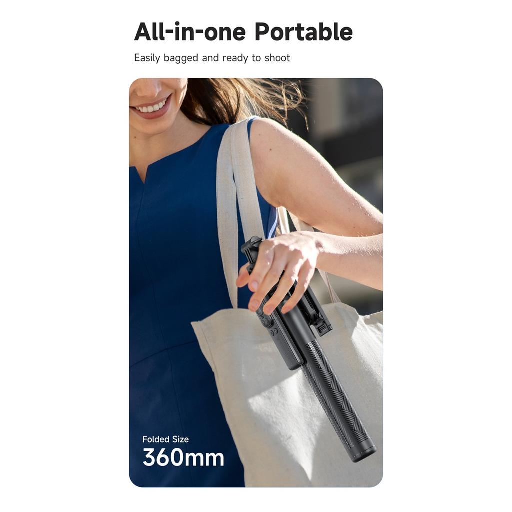 5 In 1 Selfie Tripod Universal Joint Stabilizer For 360° Automatic Rotation AI Tracking Shooting