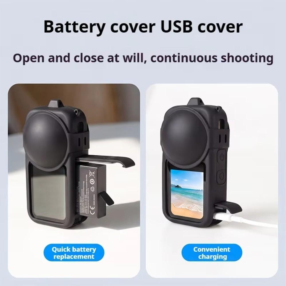 with Lens Cap Camera Body Cover Silicone Sleeve Skin Case for Insta360 X6 Action Camera Accessories