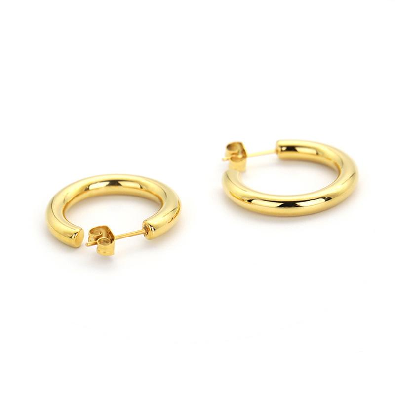 Серьги-кольца из нержавеющей стали 316L, новая мода, тонкие, высокого класса, минимализм, форма С, круглые, обручи для женщин oorbellen