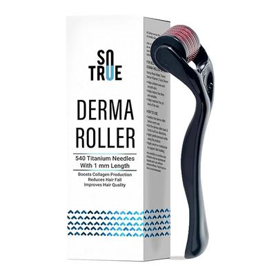 Sotrue Derma Roller для роста волос 1 мм с 540 титановыми иглами | Восстанавливает поврежденные волосы, активирует волосяные фолликулы | Против выпадения и утолщения волос