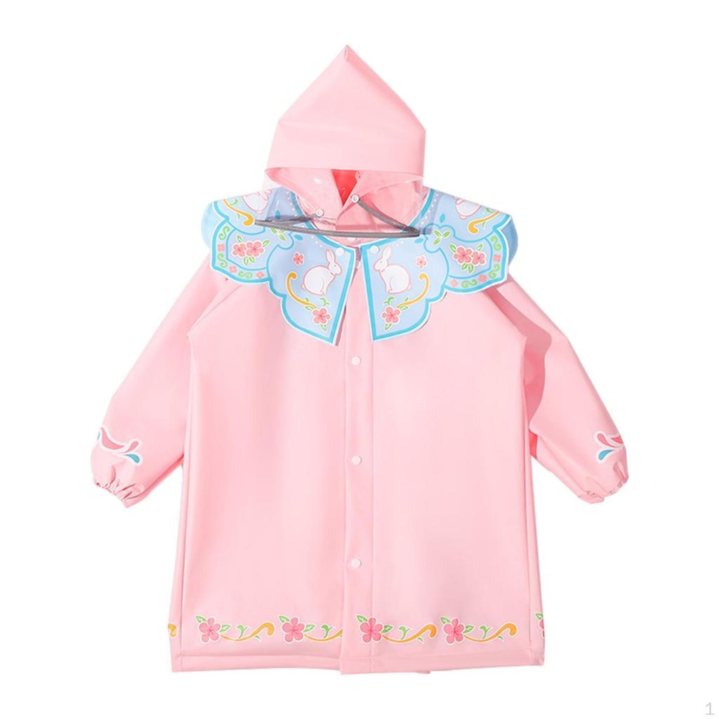 Kids Raincoat Boys Girls Rainwear Reusable Outsuit Portable Rain Poncho Hooded Cape for Summer