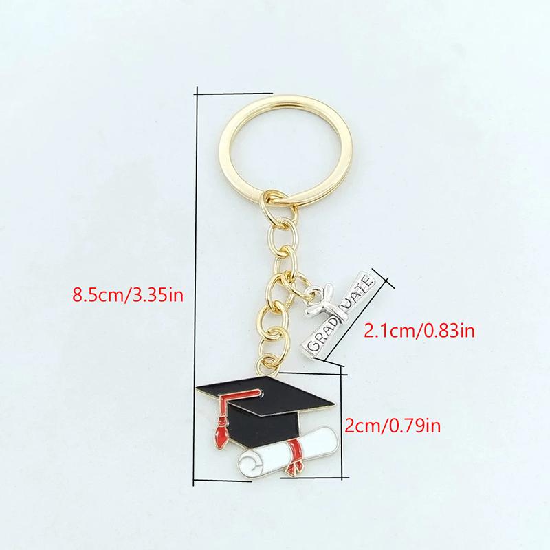 10 шт. 2025 Выпускная мантия, шапочка, брелок-кольцо, студенческие женские украшения, персонализированные аксессуары, подвеска, памятные подарки