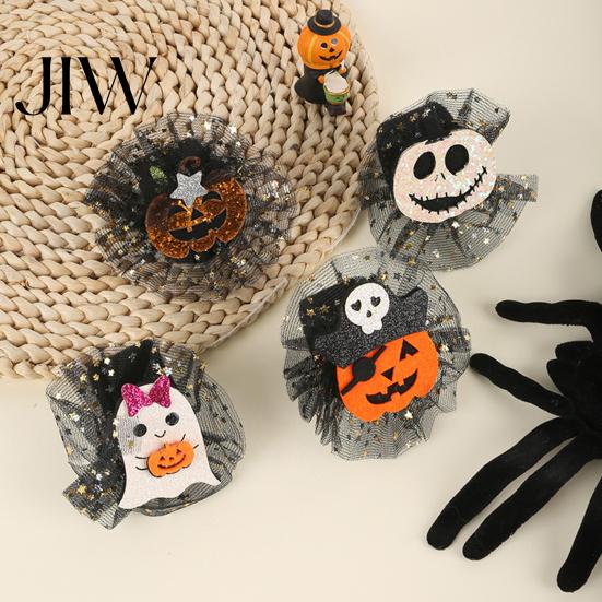 Cute Cartoon Holiday Gifts Stuffed Halloween Slap Bracelets for Kids, Plush Pumpkin Ghost Skull Wrist Kids Goodie Bag Fillers Band with Sequin