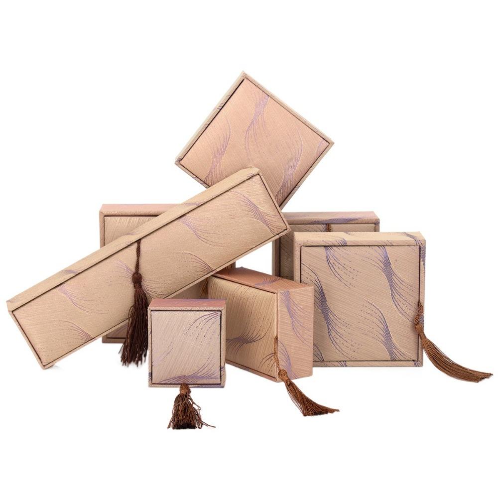 Linen Jewelry Packaging Box Chinese Style Jewelry Display Box Bracelet Storage Box Necklace