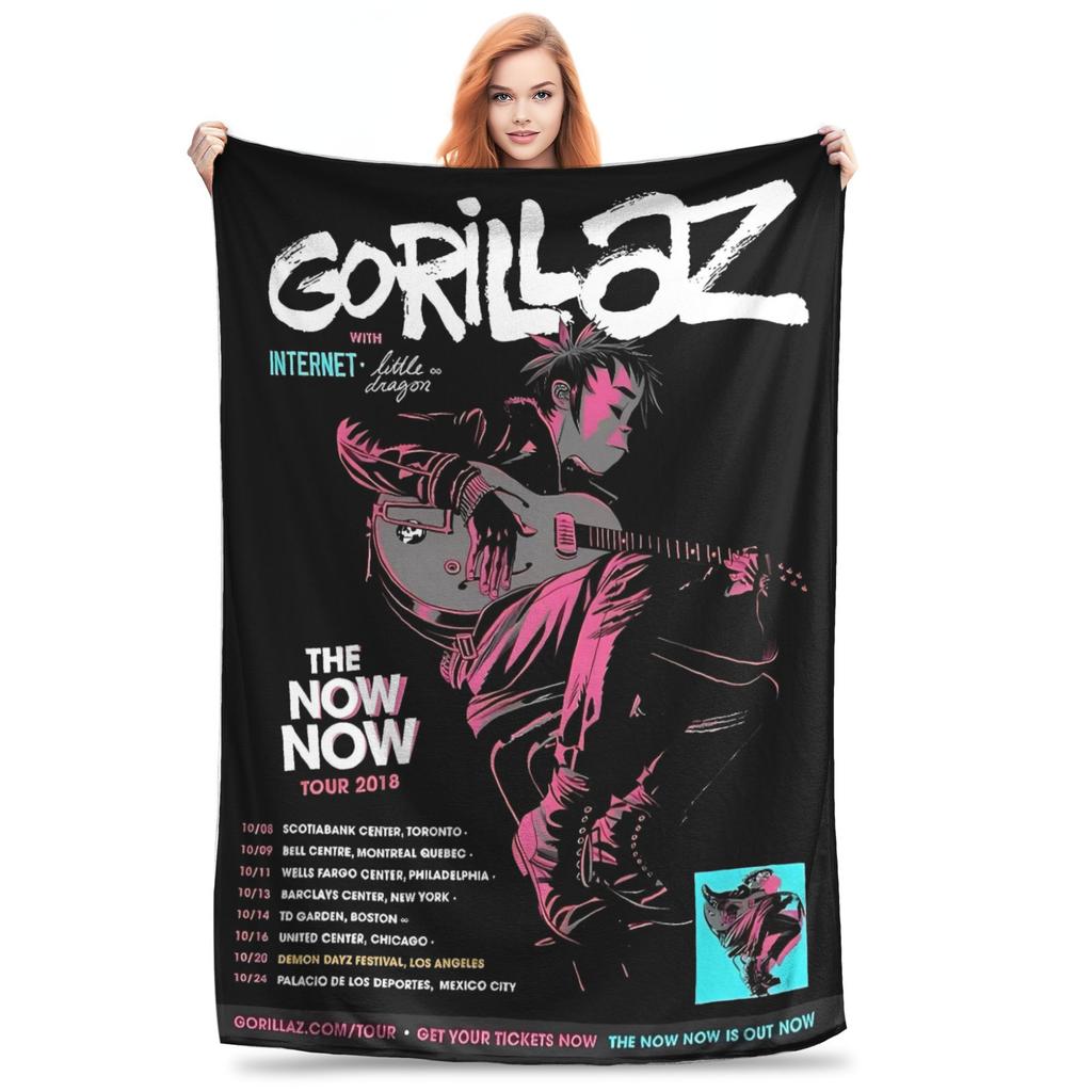 Music Band G-gorillazs Blanket Warm Soft Fashion Plush Throw Blanket For Students Couch Chair Flannel Bedspread Bed Cover