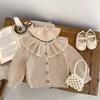 Autumn 2025 Baby Girl Ruffle Collar Knit Cardigan Sweater (0-3 Years)