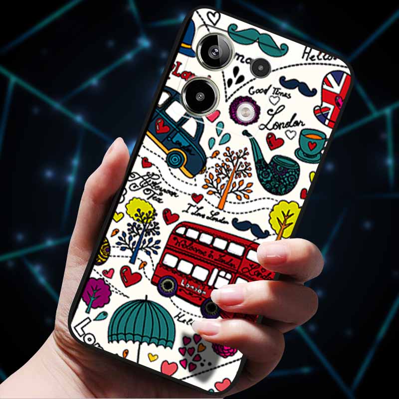 3D Цветочные тисненые чехлы для Redmi Note 13 Чехол Note13Pro 5G Мягкие силиконовые чехлы для телефона для Redmi Note 13 Pro Plus Задняя крышка Сумка