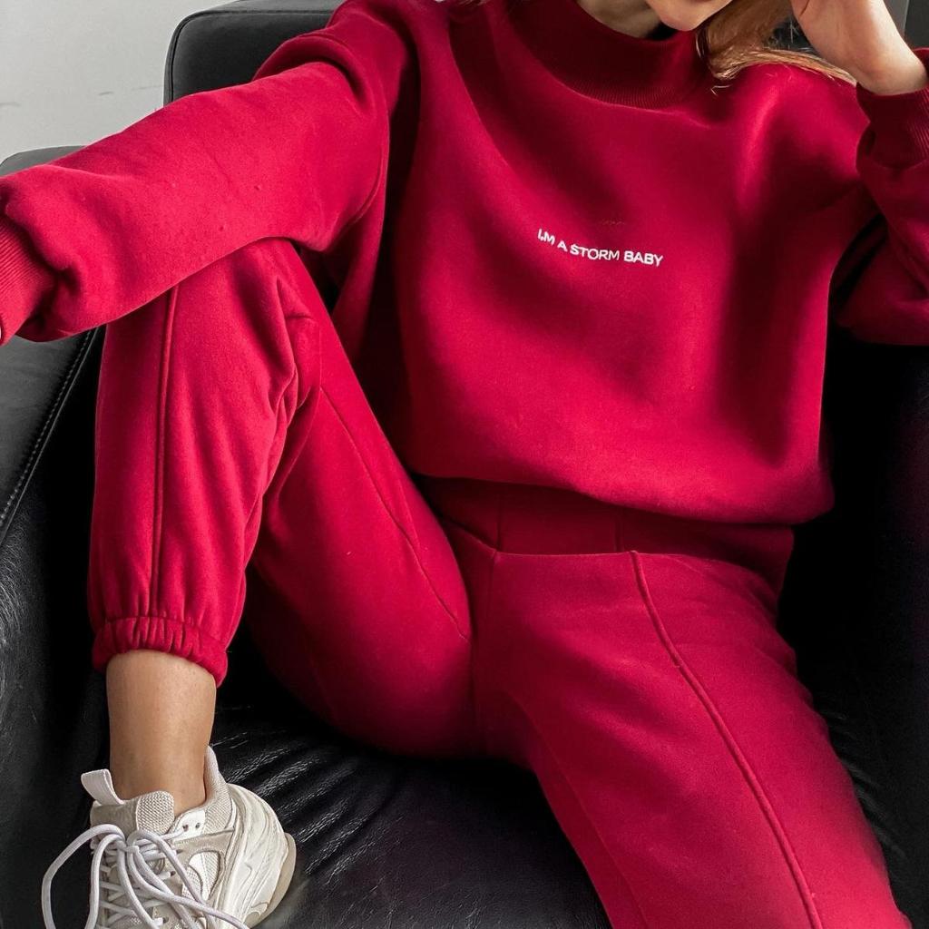 Women Solid Color Long Sleeve High Neck Hoodies Suit Autumn Winter Loose Top Wide Leg Pants