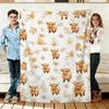 Highland Cow Print Throws Blanket Cute Farm Animal Blankets Soft Flannel Blanket