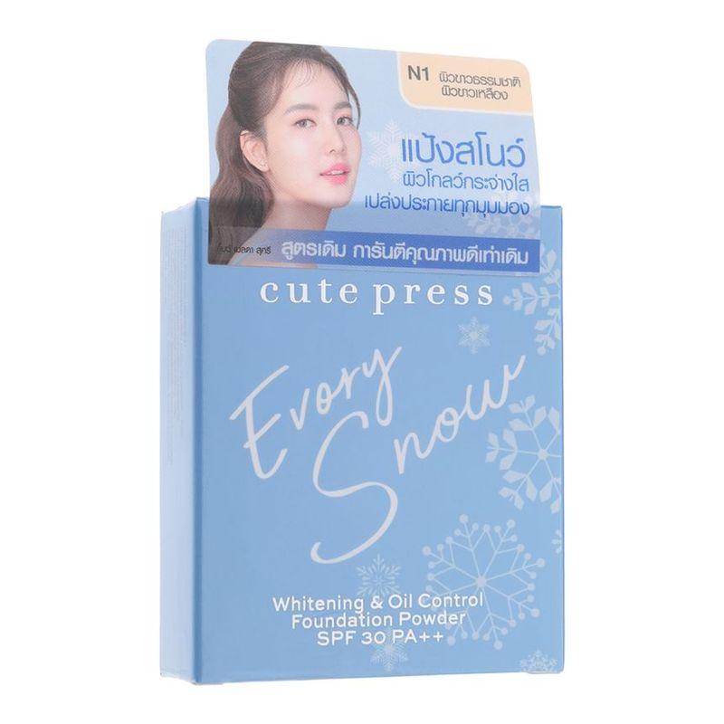 Cute Press - Осветляющая пудра для лица Evory Snow с контролем жирности SPF 30 PA ++