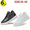 White Sneakers Men Height Increase Insoles 6cm Lifts Women Heel Shoes Fashion Plus Size 36-46