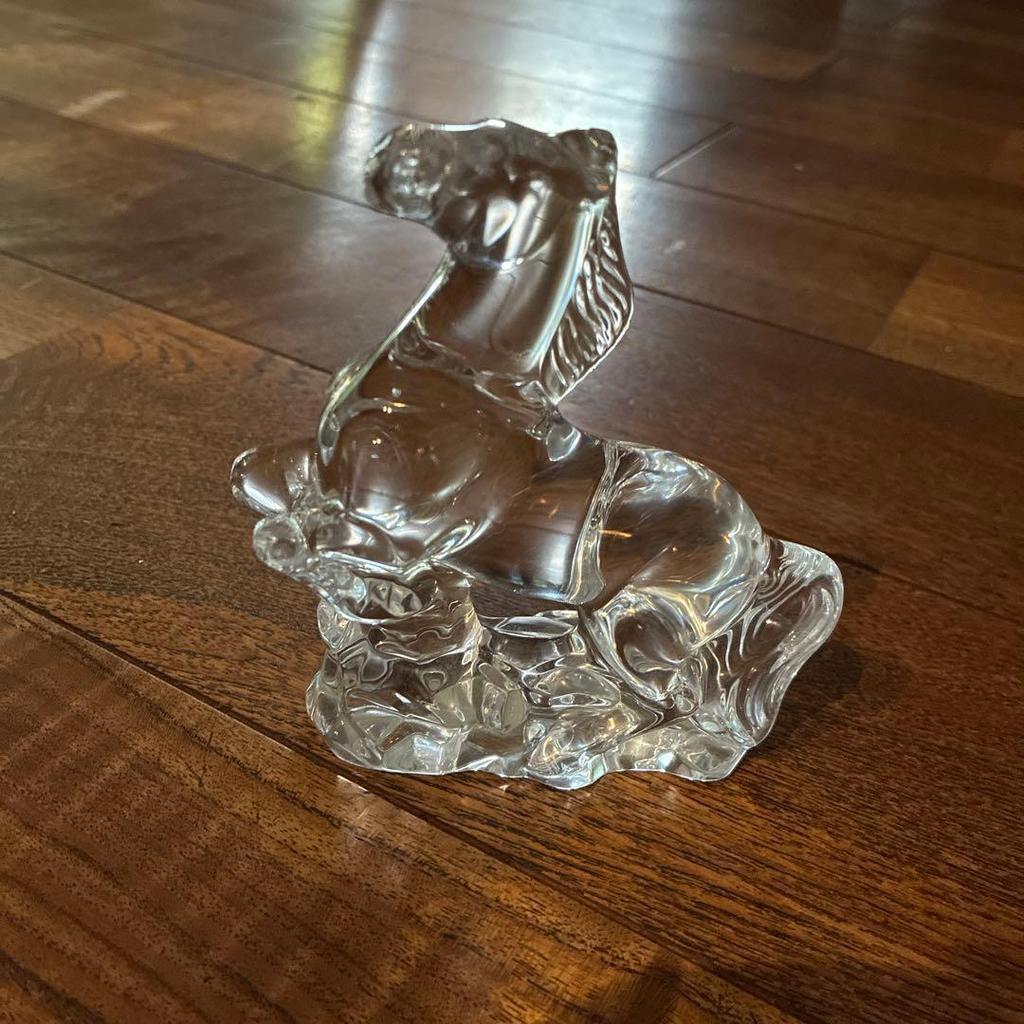 Used Baccarat Crystal Horse Object Figurine Horse