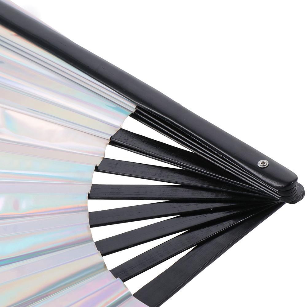 Большой серебристый лазерный рейв веер ручной серебристый веер-хлопушка для вечеринки вечеринки