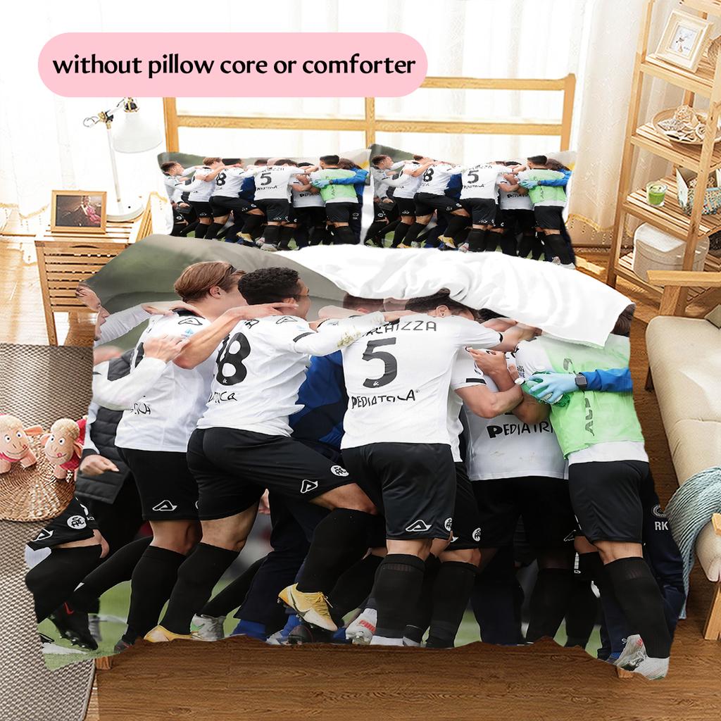 Spezia Calcio Pattern Bedding Home Decoration Birthday Gift (1 * duvet cover + 2 * pillowcase, without core)