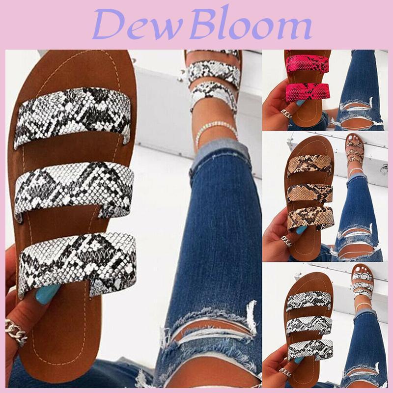 Comfortable Women's Snakeskin Slippers Casual Flats Sandals Ideal For Everyday Use