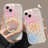 Color Smile Grip Tok Holder Wave Phone Case for Samsung Galaxy S21 S22 Plus S23 Ultra A04S A14 A34 A54 A13 S24 A23 A32 A52 A51