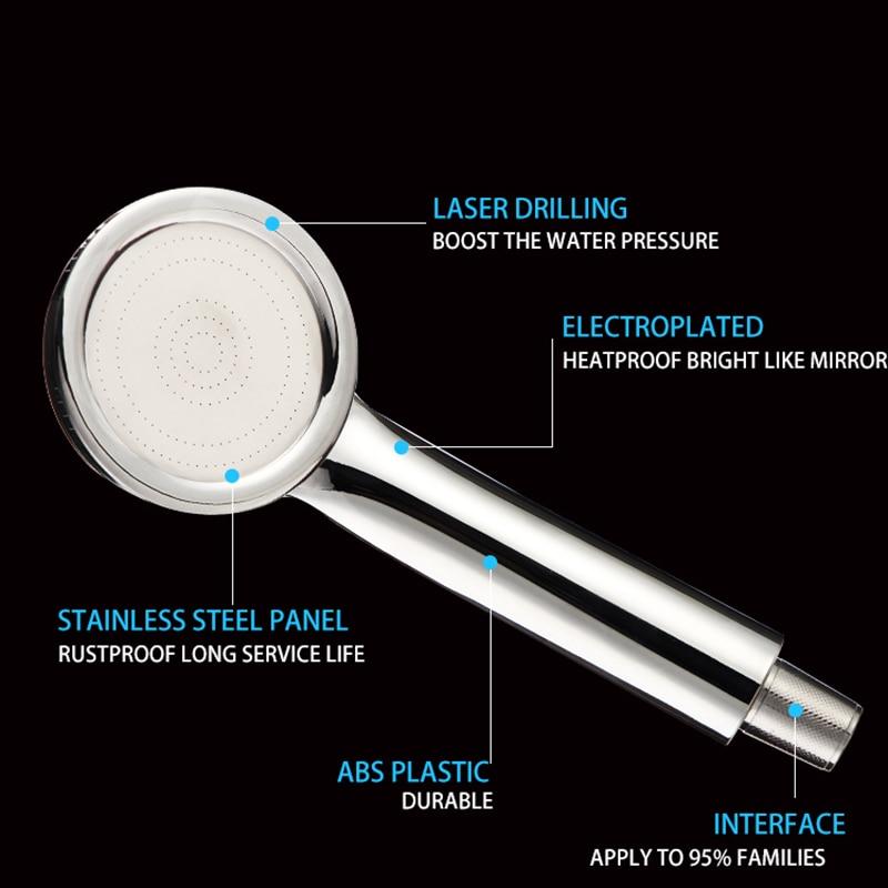 1 шт., насадка для душа под давлением, аксессуары для ванной комнаты из АБС-пластика, экономия воды под высоким давлением, хромированная насадка для душа