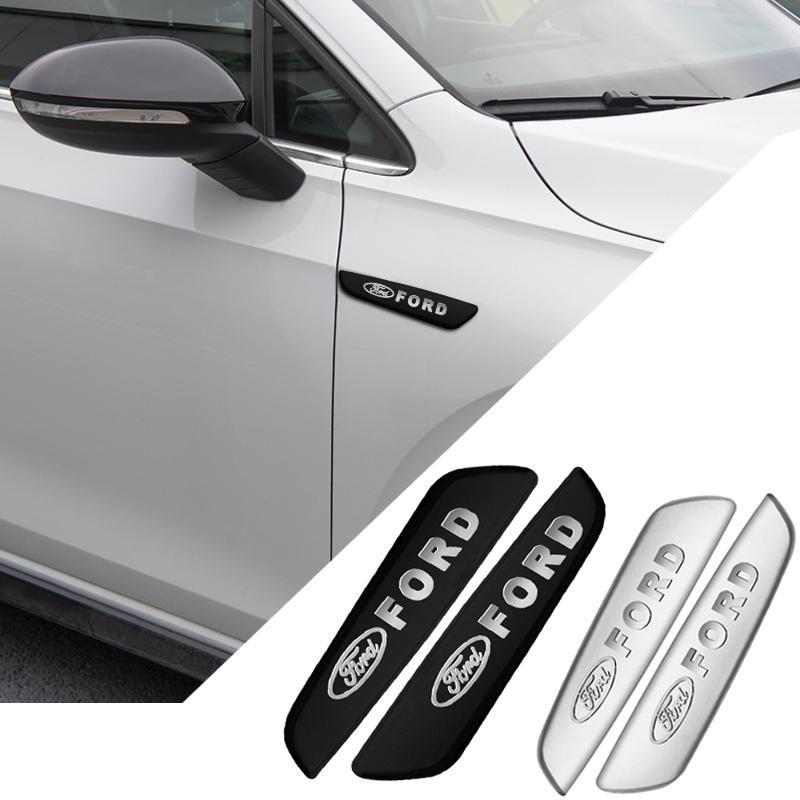 AKQI Car Side Door Body Fender Stickers Emblem Badge Decal Accessories For Ford Fiesta Mondeo Fusion Explorer Escape Shelby Edge Kuga