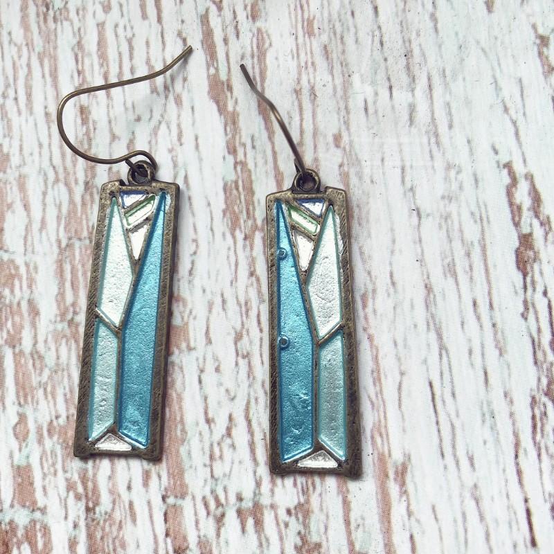 Персонализированные ретро серьги из тайского серебра с опалом, креативные цветные серьги-паркет