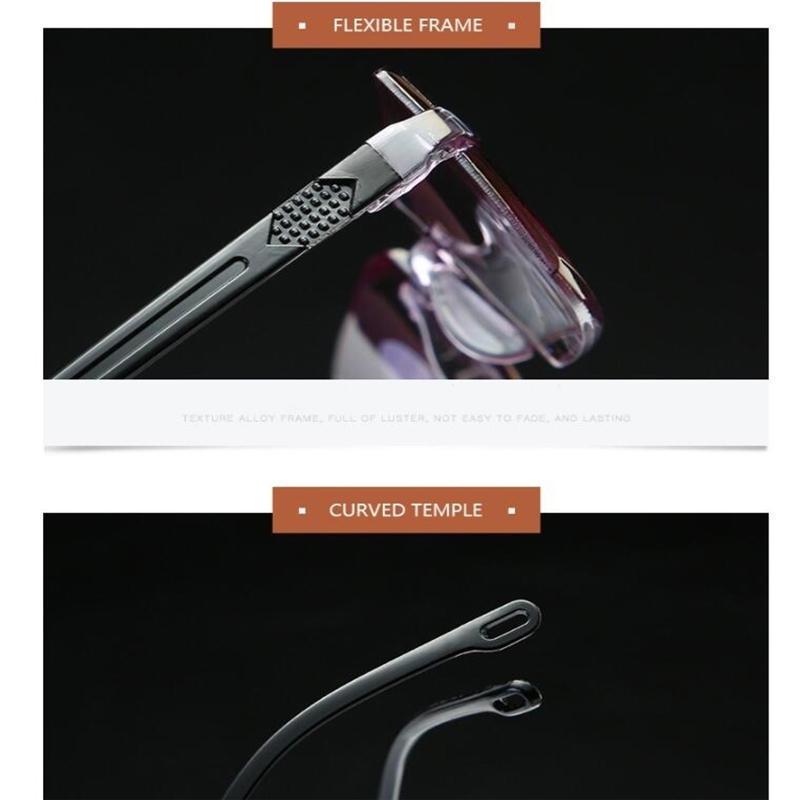 Мужские и женские очки для чтения без оправы, бифокальные, дальние, ближние, увеличительные очки с защитой от синего света