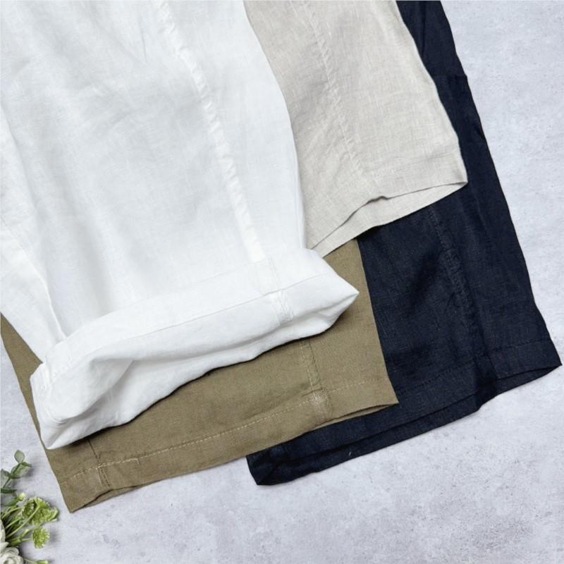 Johnature Elasticated Waistband  Straight Leg Women Pants Summer Casual Versatile Cropped Thin Pants