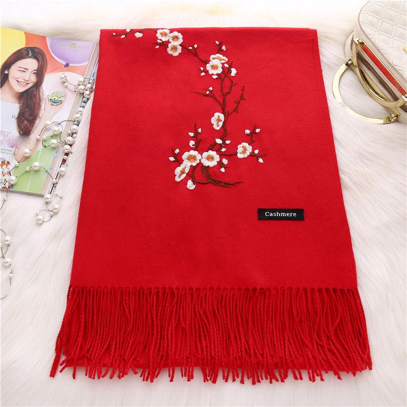 Hand-embroidered Scarf Women Increase All-match Keep Warm Long Shawl Outer Cape Soft Fabric Spring Autumn