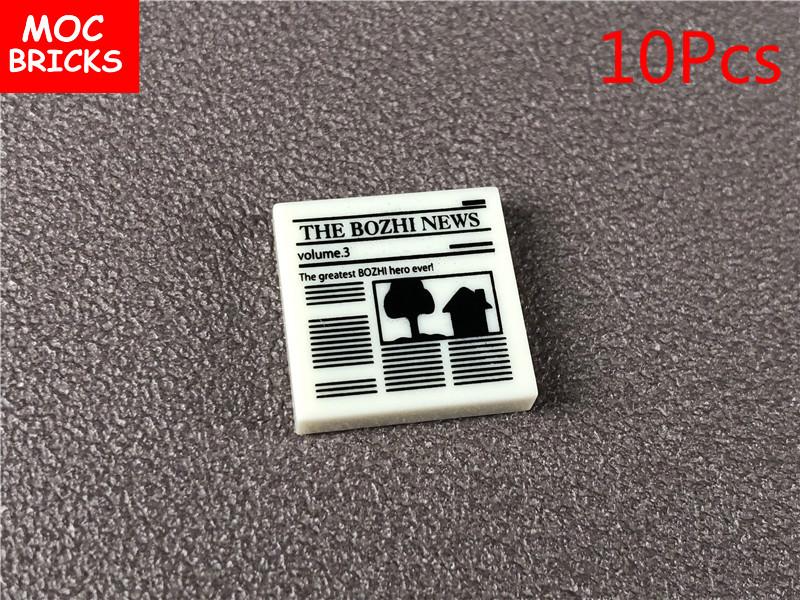 MOC Bricks DIY Printed Tile 1x1 1x2 2x2 2x3 1x4 Solar Panel Gauge Map Compass Assembled Building Block Accessories Kids Toy Gift
