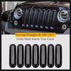 BED1 7Pcs Matte Gloosy Black Front Grille Mesh Inserts Trim Car Sticker Grille Cover Guard for Jeep Wrangler JK 2007-2017 Car Styling
