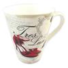 [N9631] - Porcelain Mug 'Belle Epoque' Beige Red - 11x9 Cm