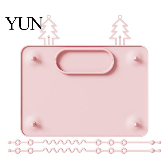 Silicone Feeding Mats Baby Placemat with Suction Cup, Toddlers Eating Food Mat Foldable Play Anti-fall Rope, Multi-functional Activity Pad for Kids