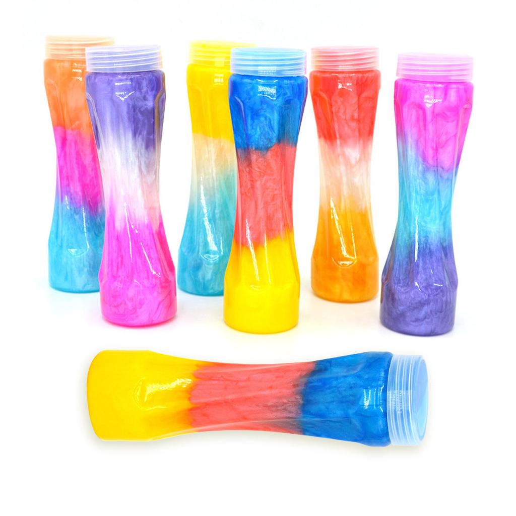 Градиентный переливающийся кристальный слайм - трехцветная детская игрушка