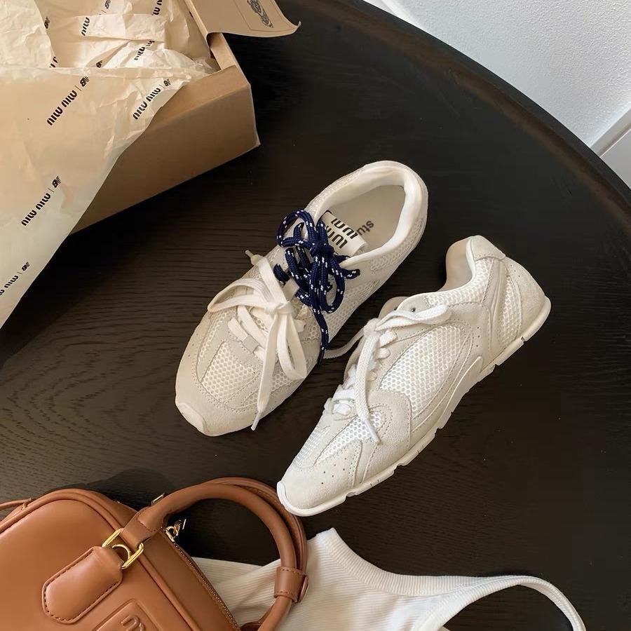 Виноградная Мама Лондонский Колледж~ Кожаные шнурованные универсальные дышащие повседневные туфли на плоской подошве в стиле Форреста Гампа женские спортивные тренировочные туфли