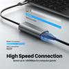 Бесдрайверный адаптер-кабель USB-C на RJ45 Gigabit Ethernet