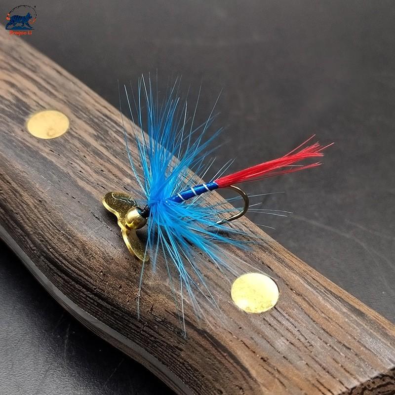 5pcs/Combo Propeller Fly Bugger with Spinner Fly Fishing Lure with Rotating Blade Spinner Fly for Trout Panfish Metal Flash Lure