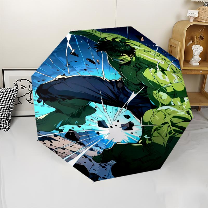 Hulk Theme Automatic Umbrella, Lightweight & Portable, 8 Rib, Perfect for Outdoor Travel, Birthdays, Christmas, Gifts.