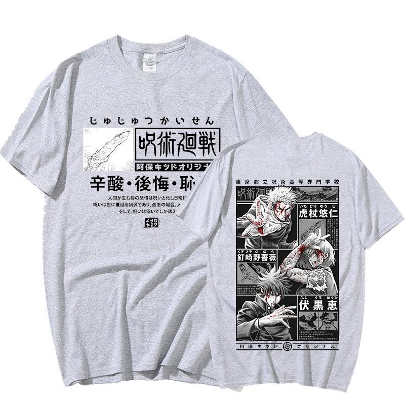 Футболка Манга, японское аниме, дзюдзюцу кайсен, футболка, мужские топы Годзё Сатору, футболки с рисунком Yuji Itadori, крутая модная футболка унисекс, мужская футболка 90-х годов