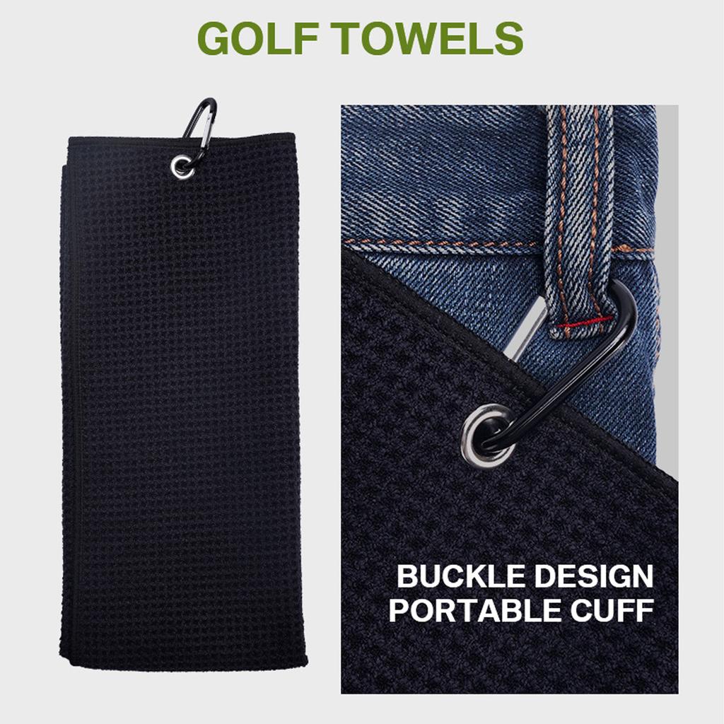 Golf Cleaning Tool Set Buckle Design Golf Towel Double Sided Golf Brush Foldable Golf Divot