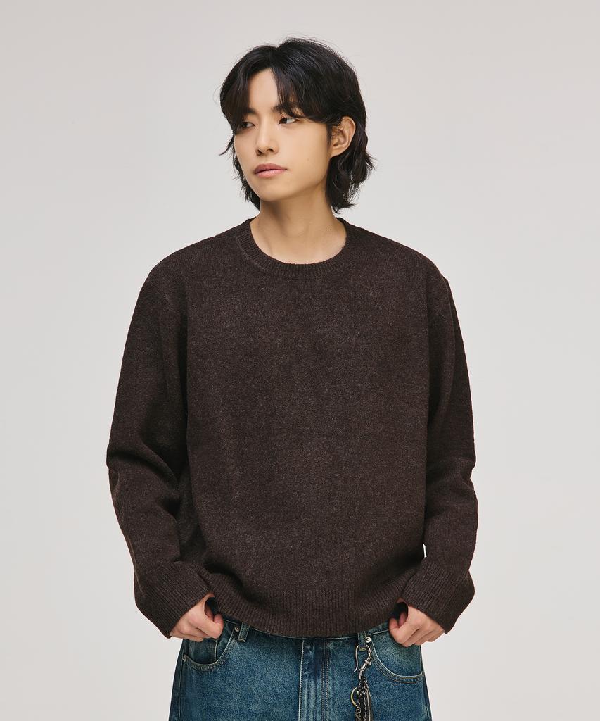 SIGNATURE Blend Shade Round Neck Knit [Brown]