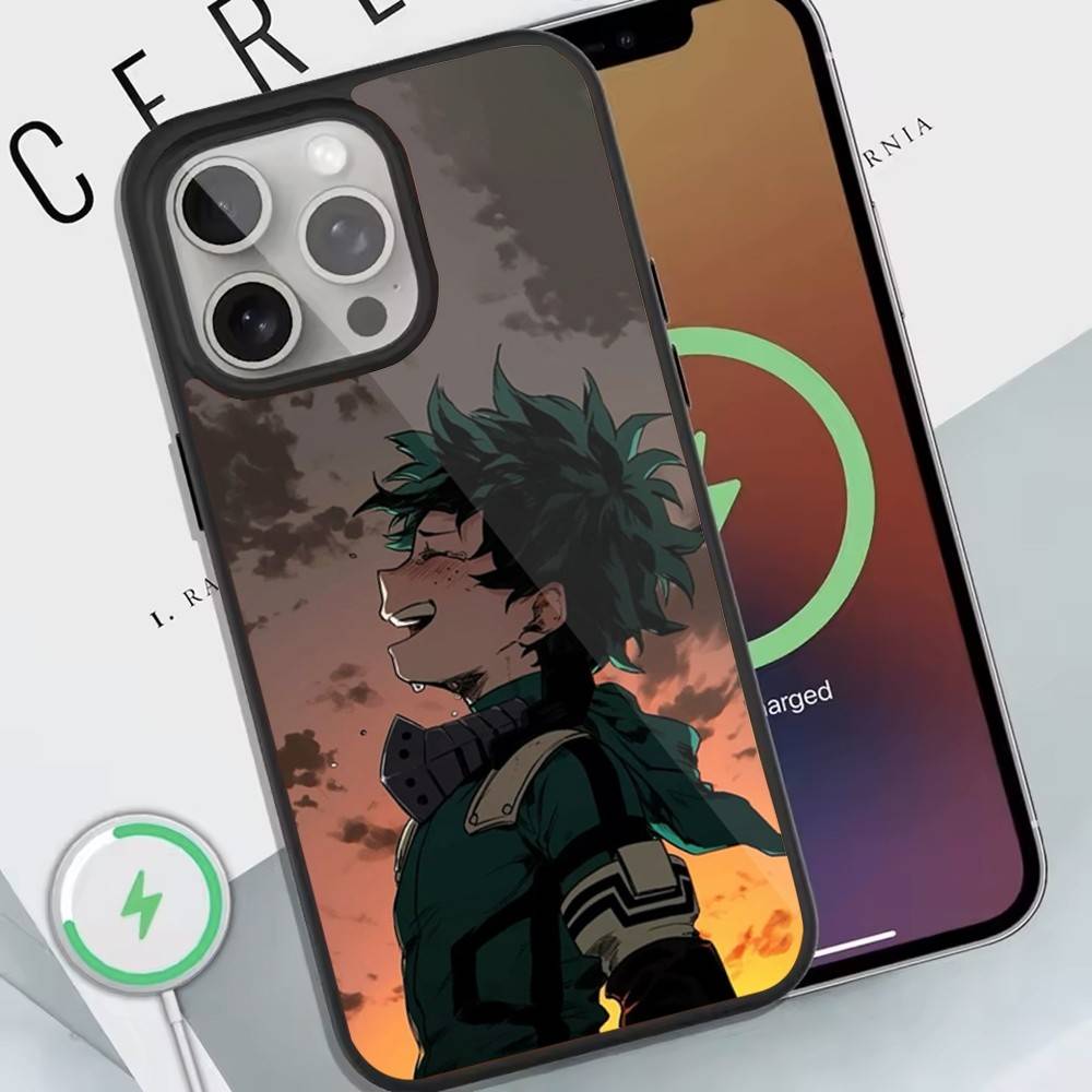 My H-Hero Academia D-Deku Phone Case For Magnetic Wireless Charge Cover For iphone 16 15 14 13 12 11 Pro Max Plus Coque