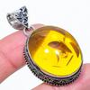 Baltic Amber Gemstone 925 Sterling Silver Gift Jewelry Pendant 1.97"