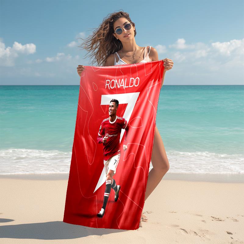 Former FC Barcelona player Cristiano Ronaldo plays for Al-Nassr FC soft beach towel, outdoor camping vacation swimming beach towel H22