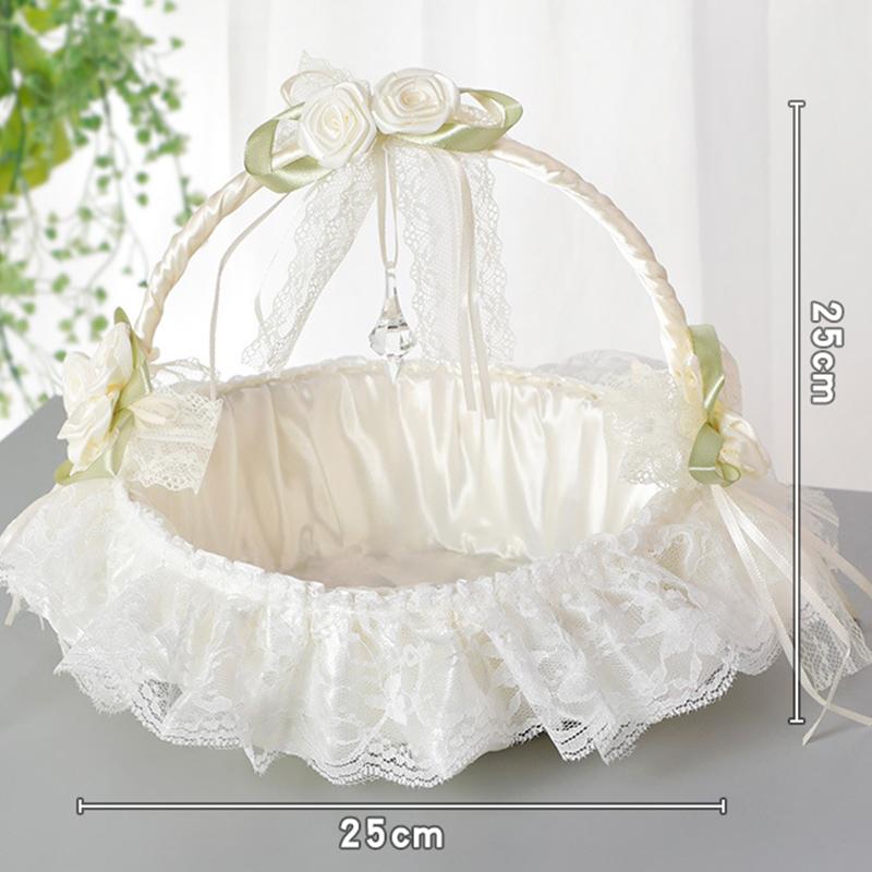 Свадебная цветочная корзина, украшение для корзинки для девочки-цветочницы, украшение для свадебной церемонии, корзина