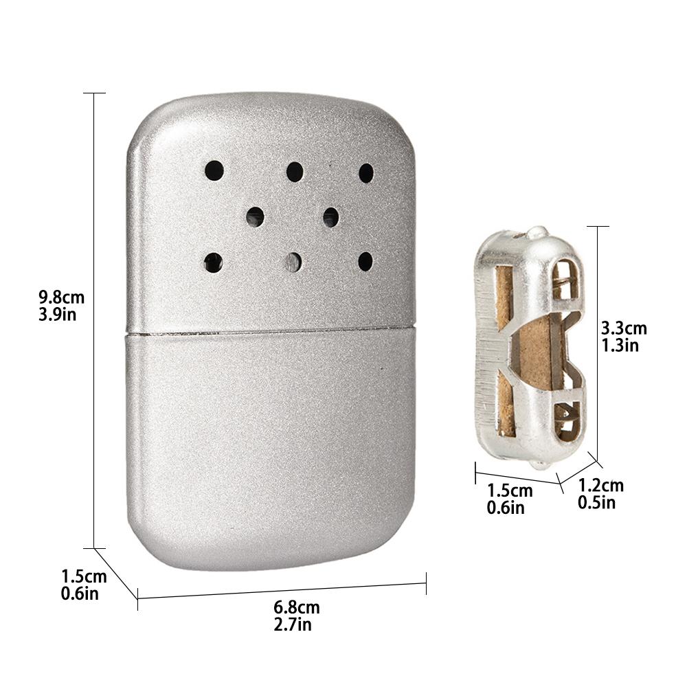 Уличная Портативная Металлическая Грелка для Рук с Чехлом для Рыбалки Кемпинга Пеших Прогулок Теплая Зимняя Мини Карманная Бензиновая грелка для рук